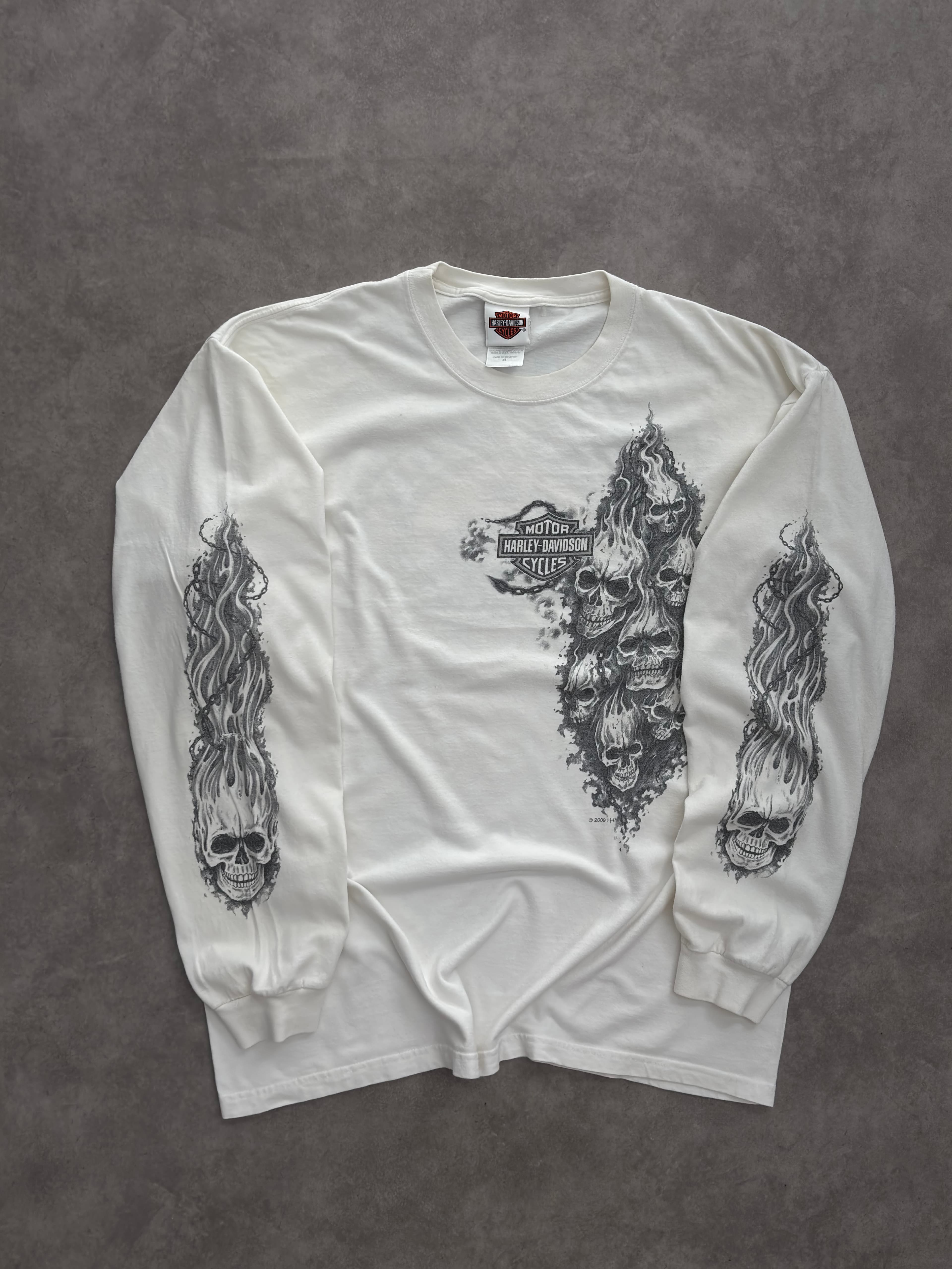 Harley Davidson Vintage Harley Davidson Longsleeve T-Shirt Made In USA - Good - Fabricsonder