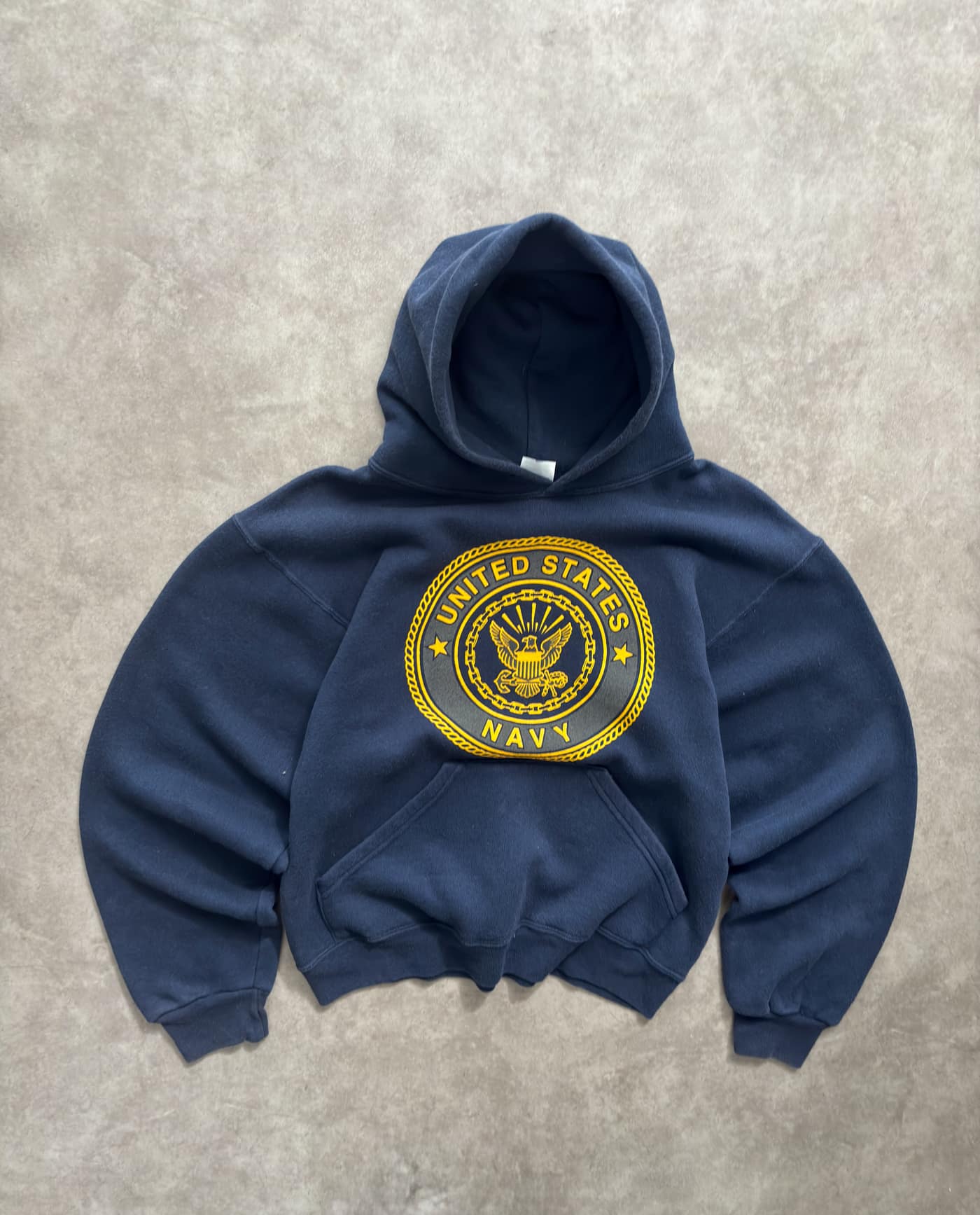 Navy Hoodie Vintage Navy Made In USA Size S - Excellent - S - Fabricsonder