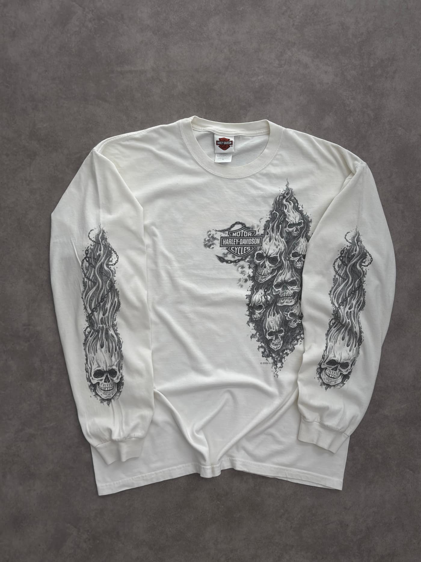 Harley Davidson Vintage Harley Davidson Longsleeve T-Shirt Made In USA - Good - Fabricsonder