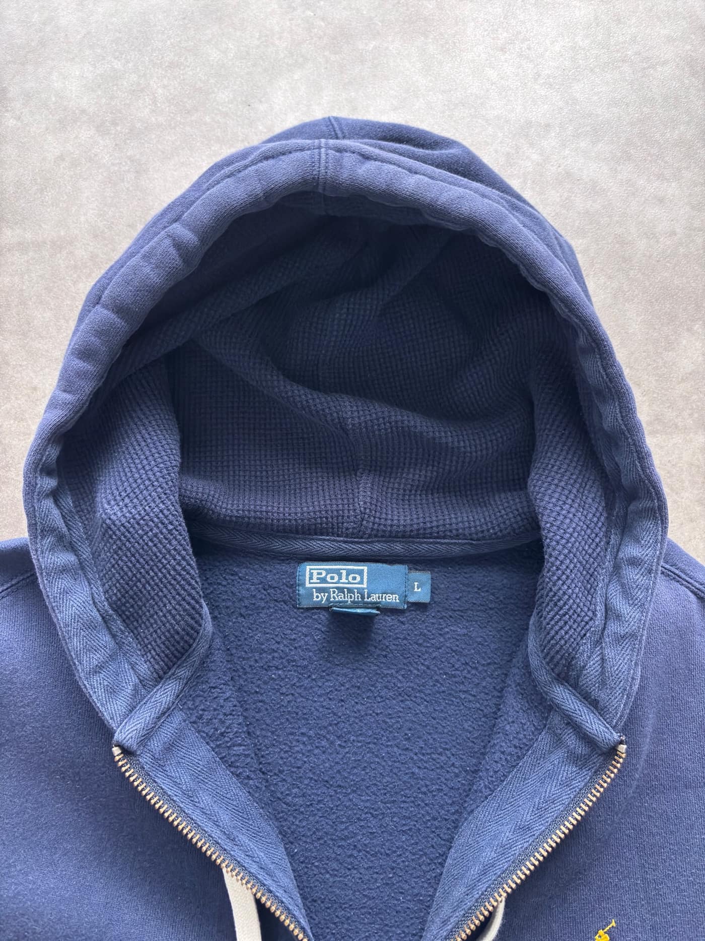 Ralph Lauren Vintage Ralph Lauren Zip Up Hoodie Navy Blue - view 6 - Fabricsonder