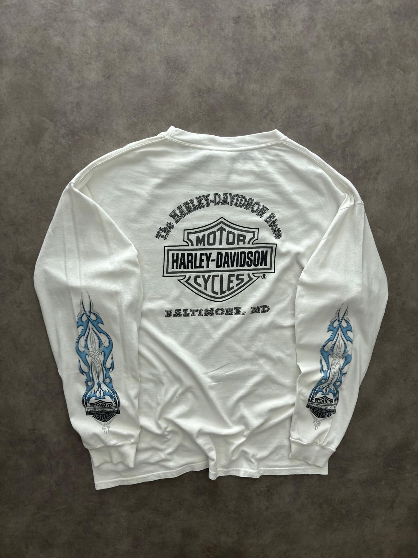 Harley Davidson Vintage Harley Davidson Longsleeve Flames - foto 4 - Fabricsonder
