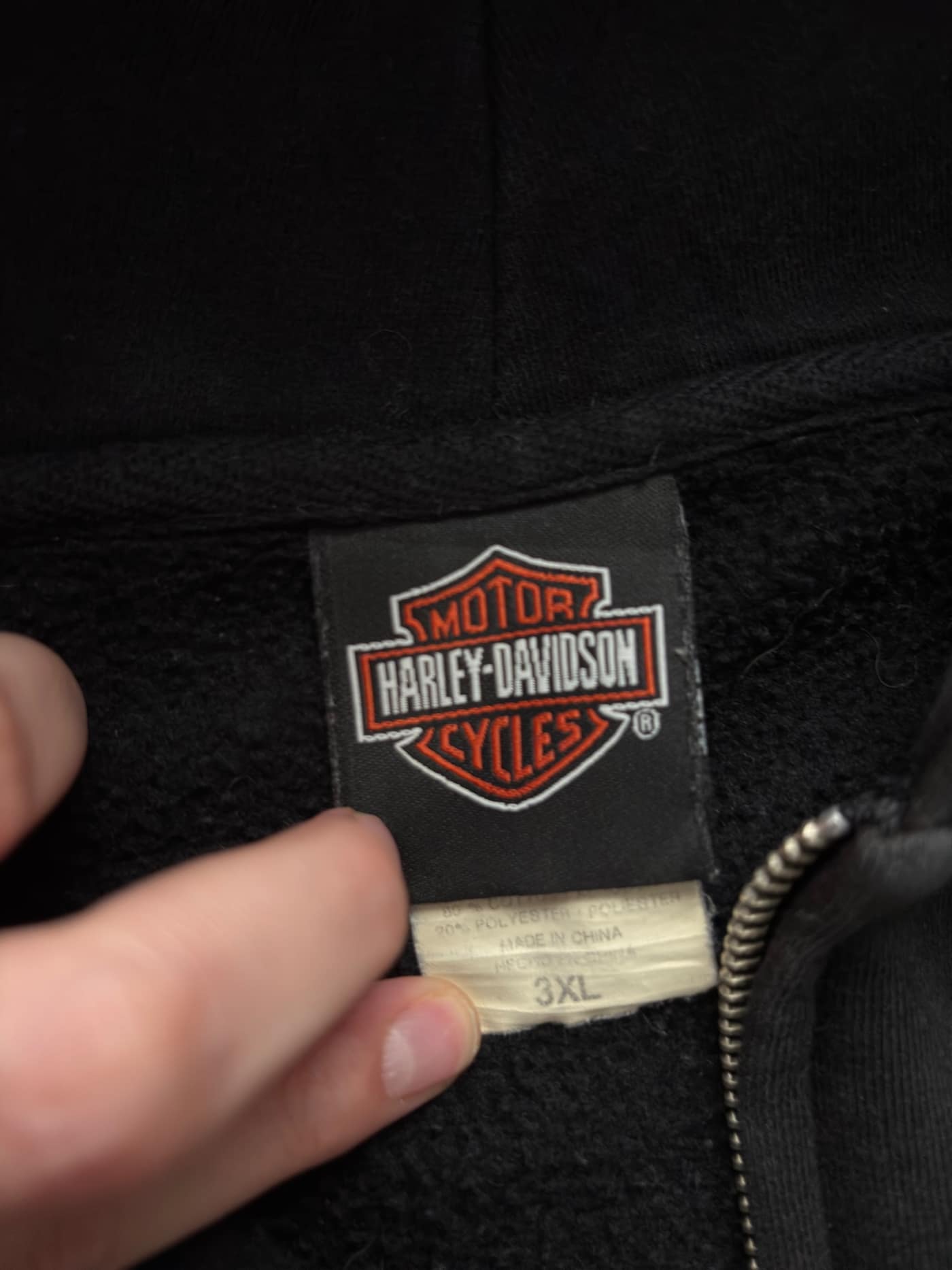 Harley Davidson Vintage Harley Davidson Zip Up Hoodie Flames - foto 3 - Fabricsonder