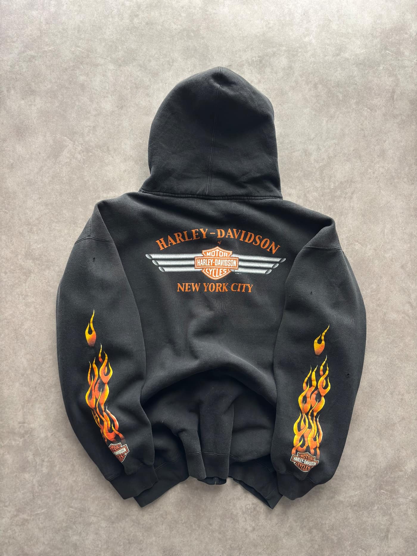 Harley Davidson Vintage Harley Davidson Zip Up Hoodie Flames - foto 2 - Fabricsonder
