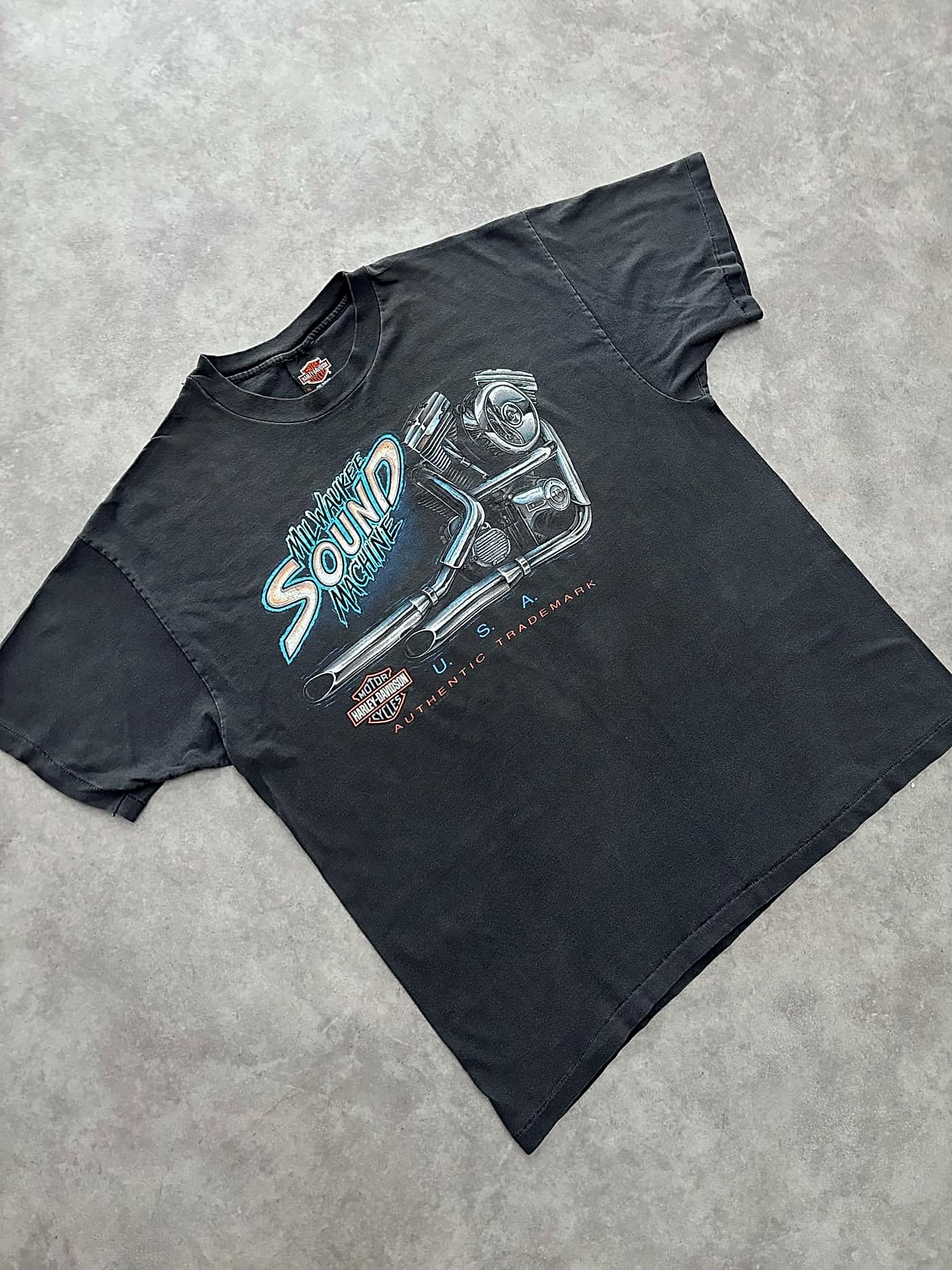 Harley Davidson Vintage Harley Davidson T Shirt Single Stitch 90s Made In Usa - view 2 - Fabricsonder