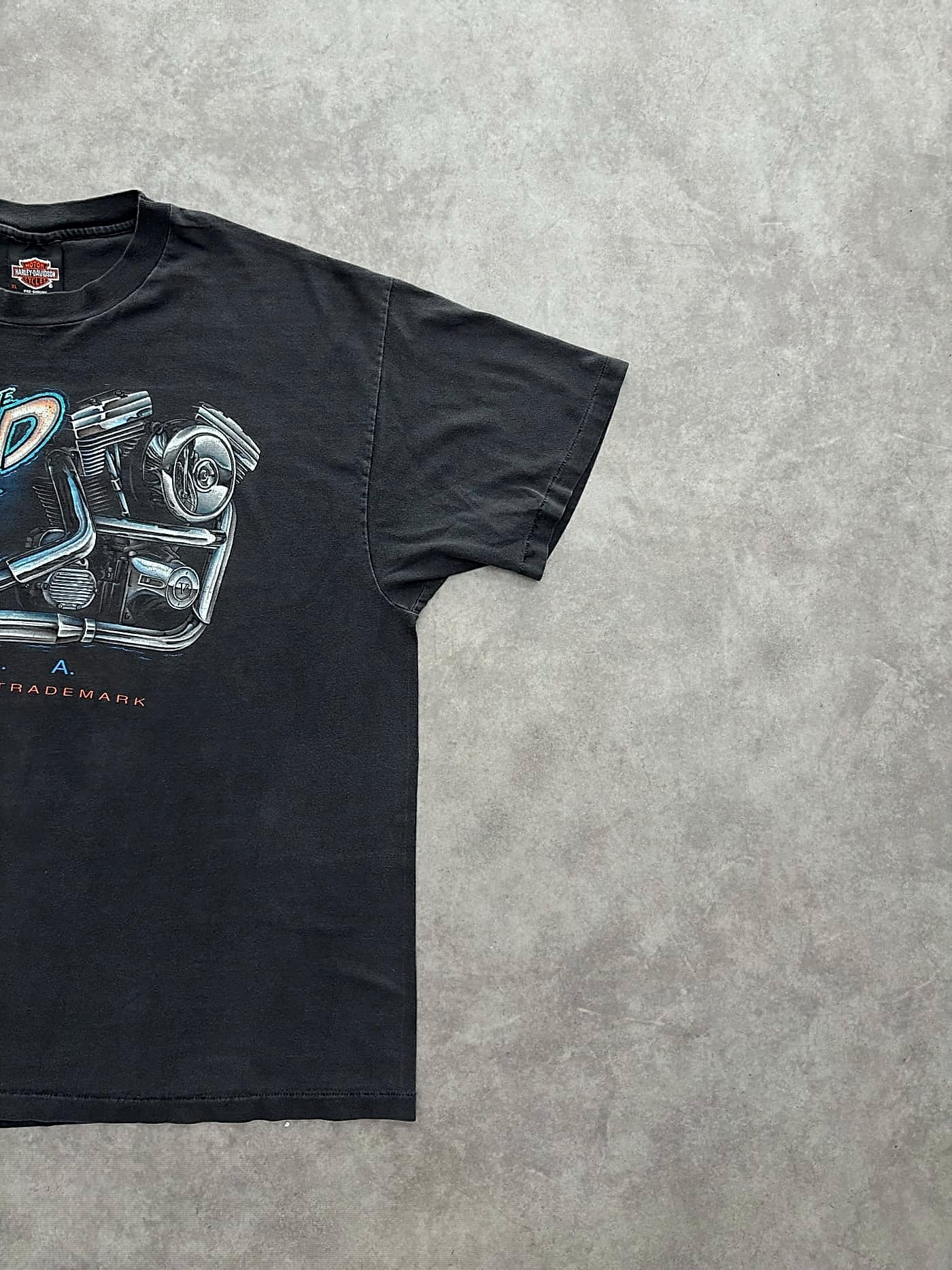 Harley Davidson Vintage Harley Davidson T Shirt Single Stitch 90s Made In Usa - view 3 - Fabricsonder