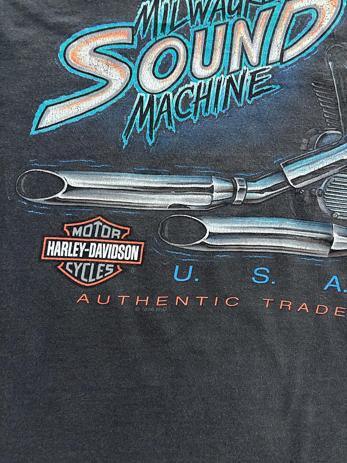 Harley Davidson Vintage Harley Davidson T Shirt Single Stitch 90s Made In Usa - view 8 - Fabricsonder
