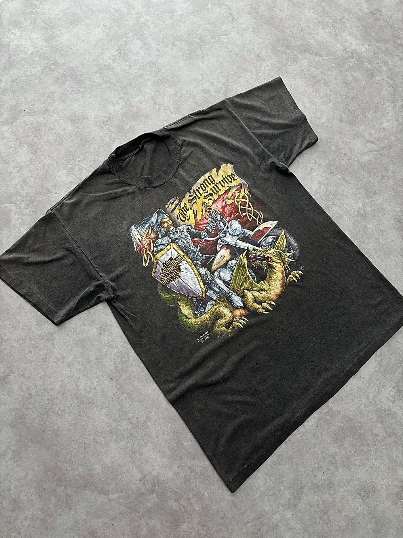Harley Davidson Vintage Harley Davidson 3D Emblem T Shirt Single Stitch Sunfaded - view 2 - Fabricsonder
