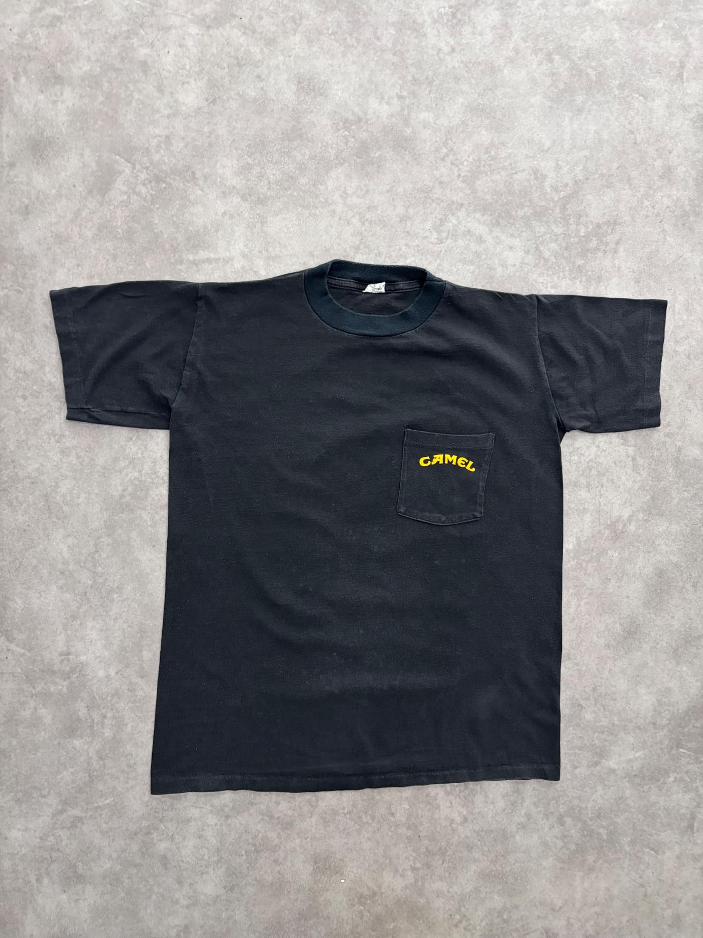Camel Vintage Camel T Shirt Single Pocket 90s Made In USA - Good - S (fits smaller than tag) - Fabricsonder