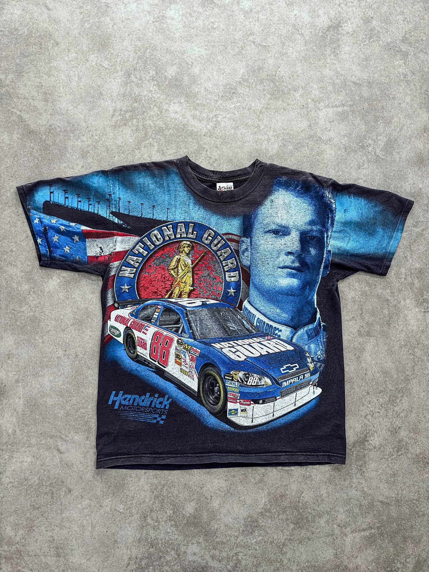 Chase Authentics Vintage Nascar T Shirt Full Print Sunfaded - L - Fabricsonder