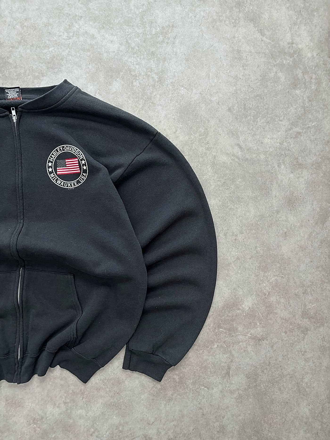 Harley Davidson Vintage Harley Davidson Zip Up Crewneck 90s Made In USA - foto 2 - Fabricsonder