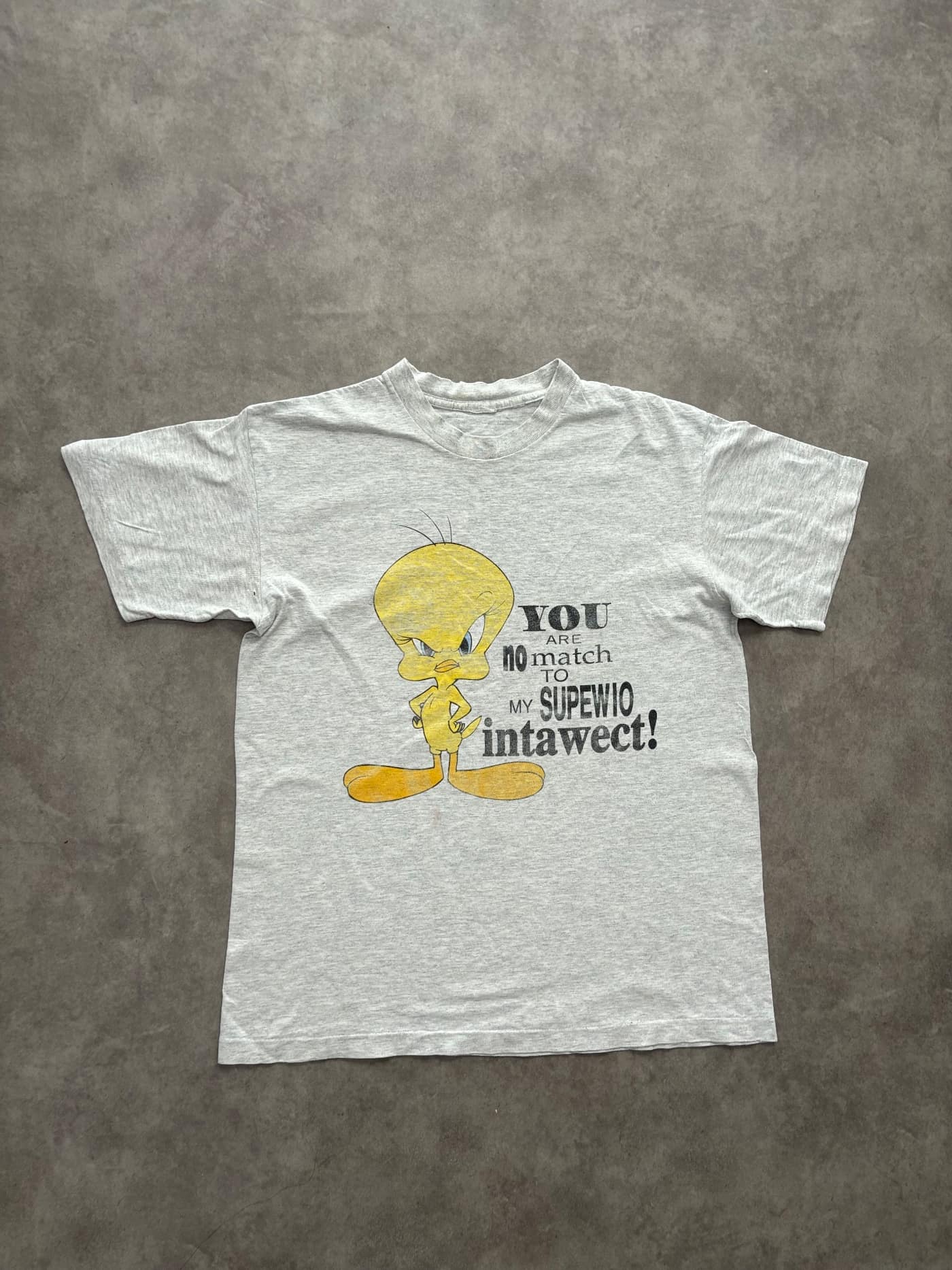 Warner Bros T Shirt Vintage Tweety Bird Single Stitch - Good - S/M - Fabricsonder