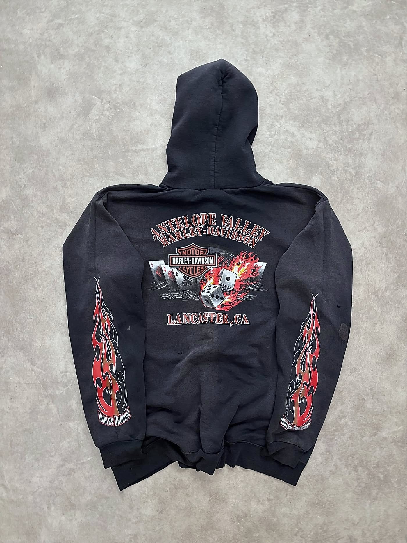 Harley Davidson Vintage Sunfaded Zip Up Hoodie - view 2 - Fabricsonder