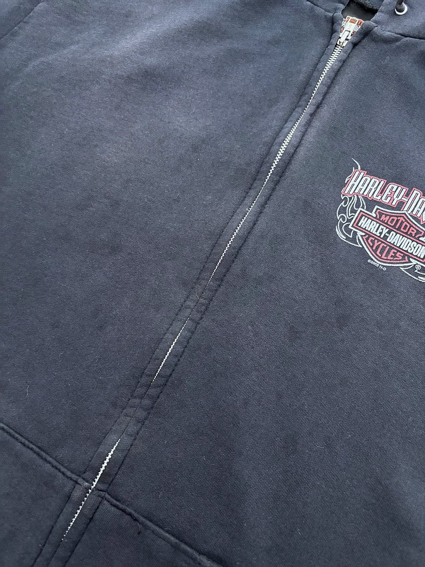 Harley Davidson Vintage Sunfaded Zip Up Hoodie - view 3 - Fabricsonder