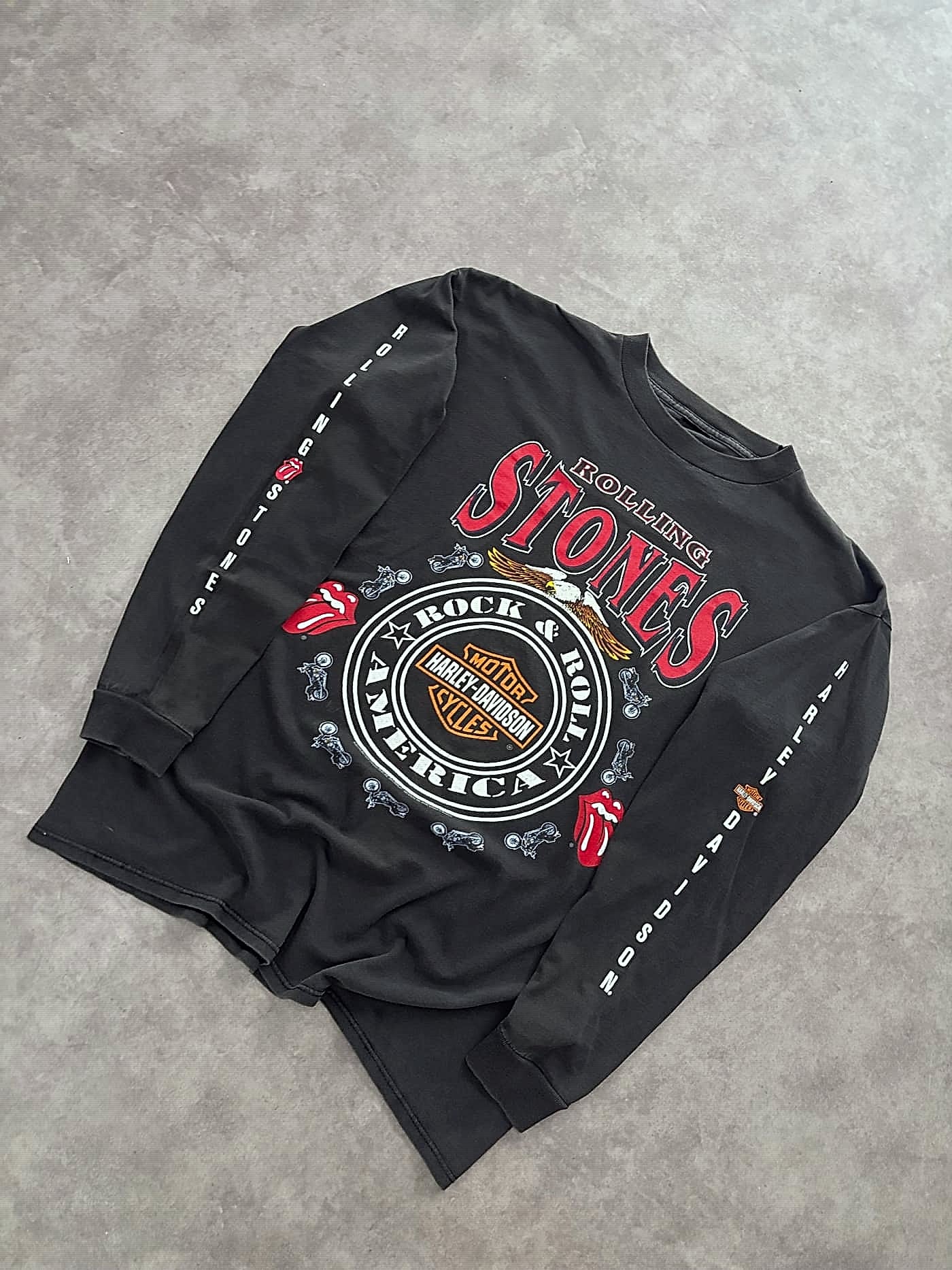 Harley Davidson Vintage Longsleeve Sunfaded Rolling Stones - foto 3 - Fabricsonder