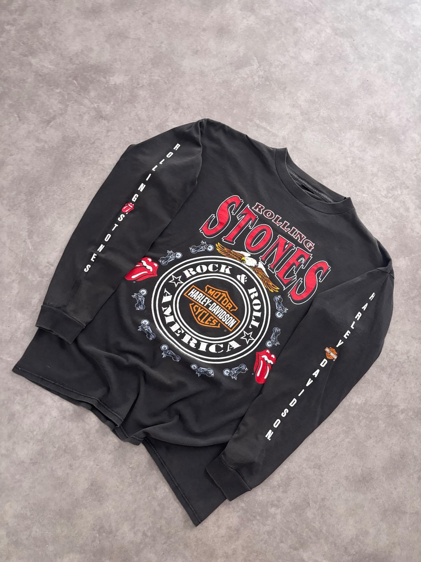 Harley Davidson Vintage Longsleeve Sunfaded Rolling Stones - view 3 - Fabricsonder