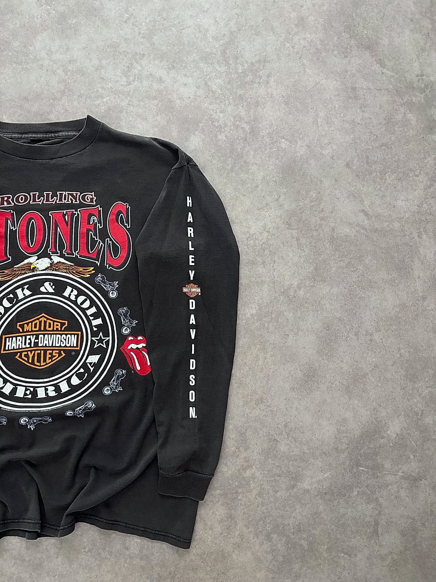 Harley Davidson Vintage Longsleeve Sunfaded Rolling Stones - foto 2 - Fabricsonder