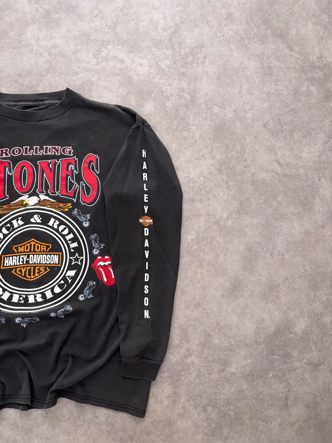 Harley Davidson Vintage Longsleeve Sunfaded Rolling Stones - view 2 - Fabricsonder