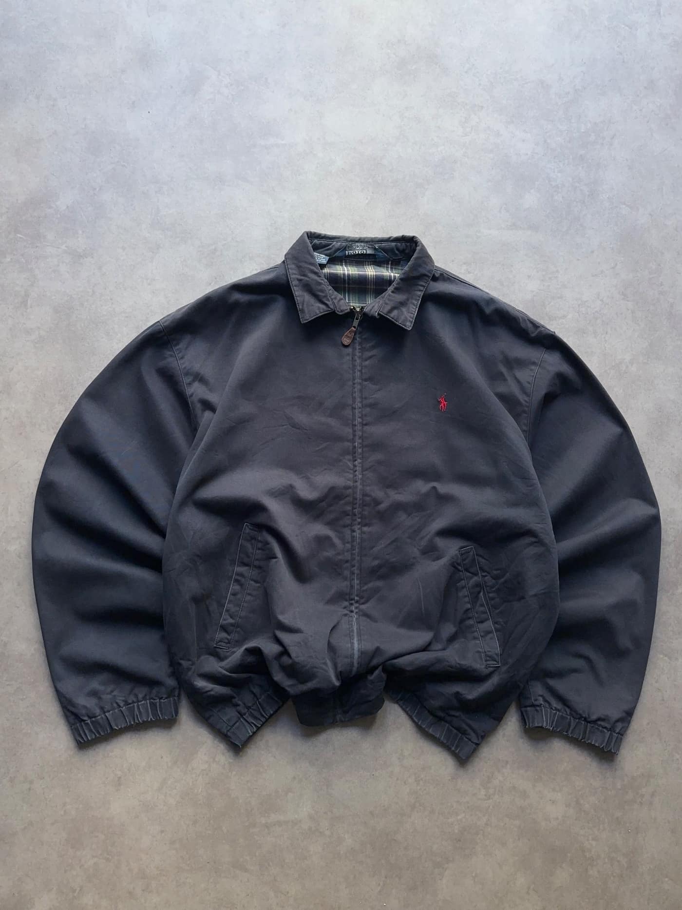 Ralph Lauren Vintage Harrington Jacket Black - Very Good - XL - Fabricsonder