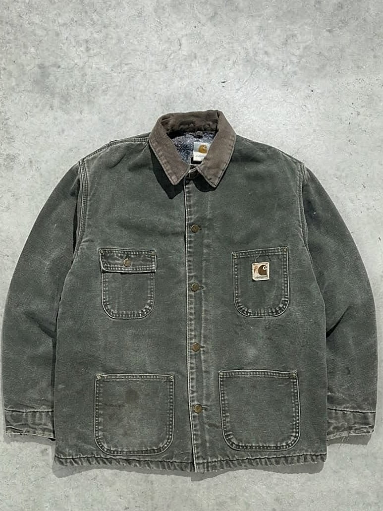 Carhartt Chore Jacket 90s Made In USA Mos Green - L - Fabricsonder