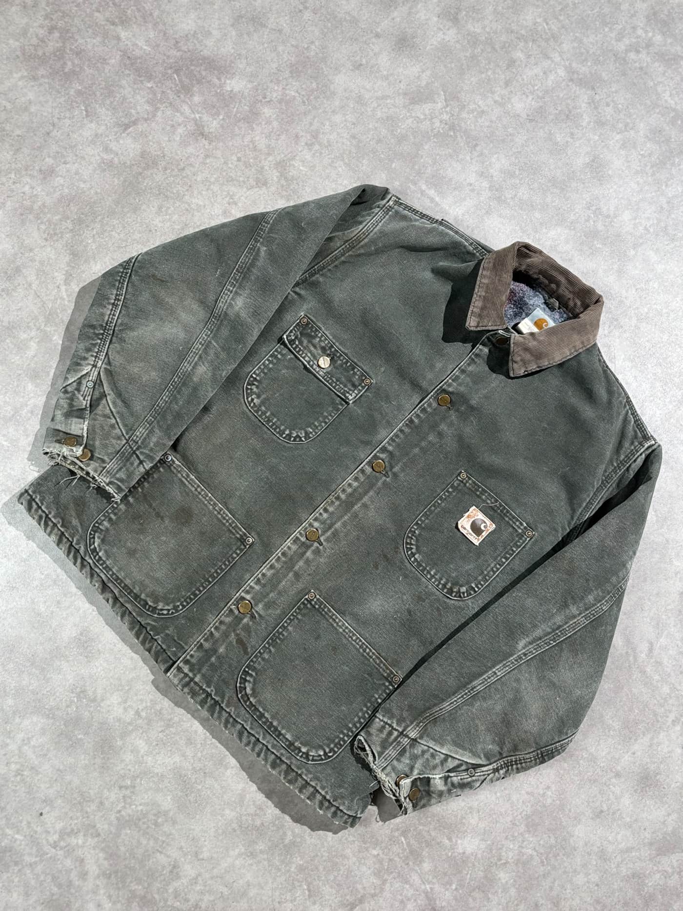 Carhartt Chore Jacket 90s Made In USA Mos Green - view 2 - Fabricsonder