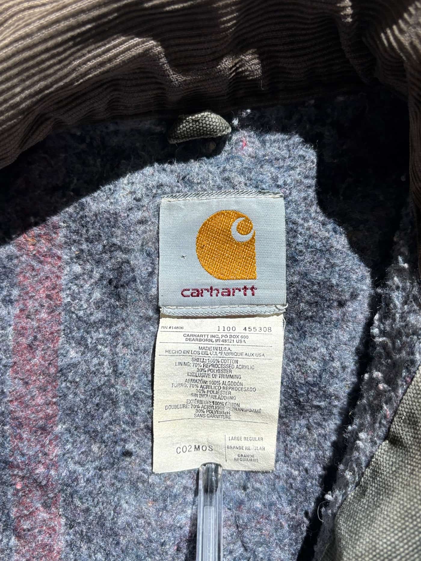 Carhartt Chore Jacket 90s Made In USA Mos Green - view 5 - Fabricsonder