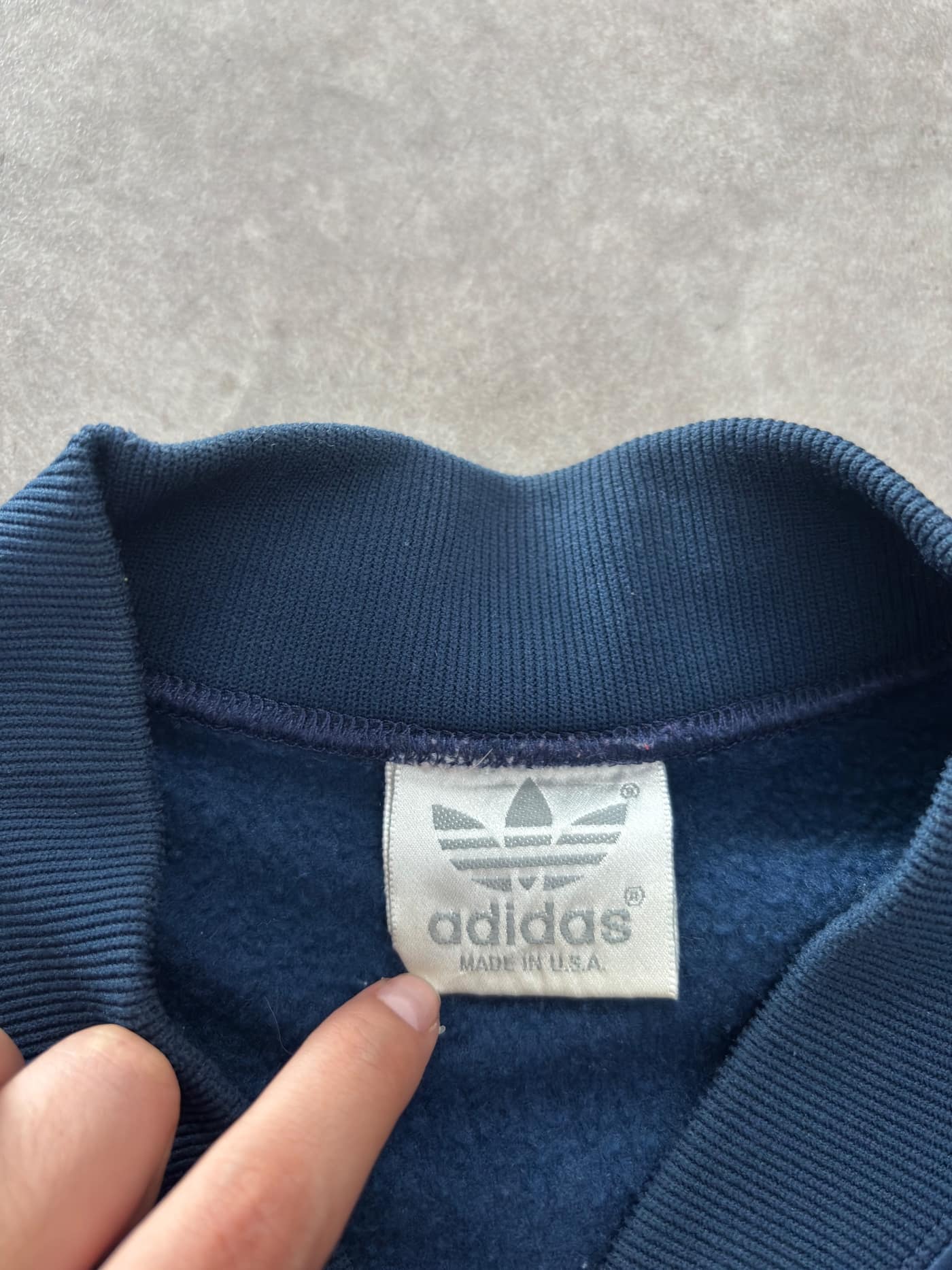 Adidas 80s Zip Up Crewneck Made In USA - view 4 - Fabricsonder