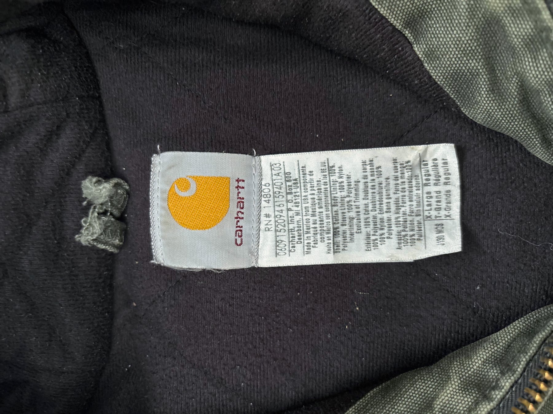 Carhartt Vintage J130 Sunfaded Active Jacket Mos Green - view 6 - Fabricsonder