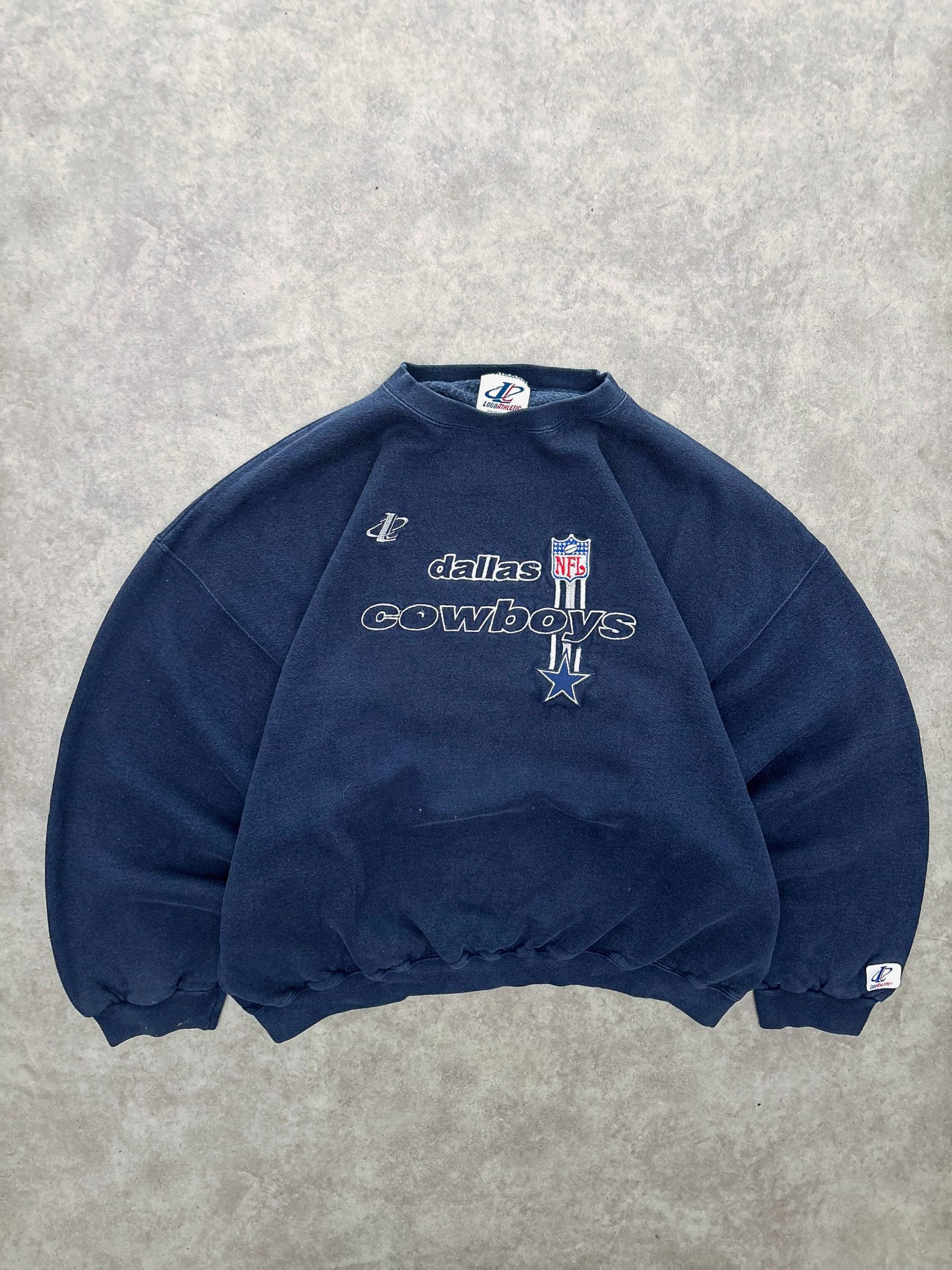 Felpa girocollo Logo Athletic Cowboys vintage, taglia XXL