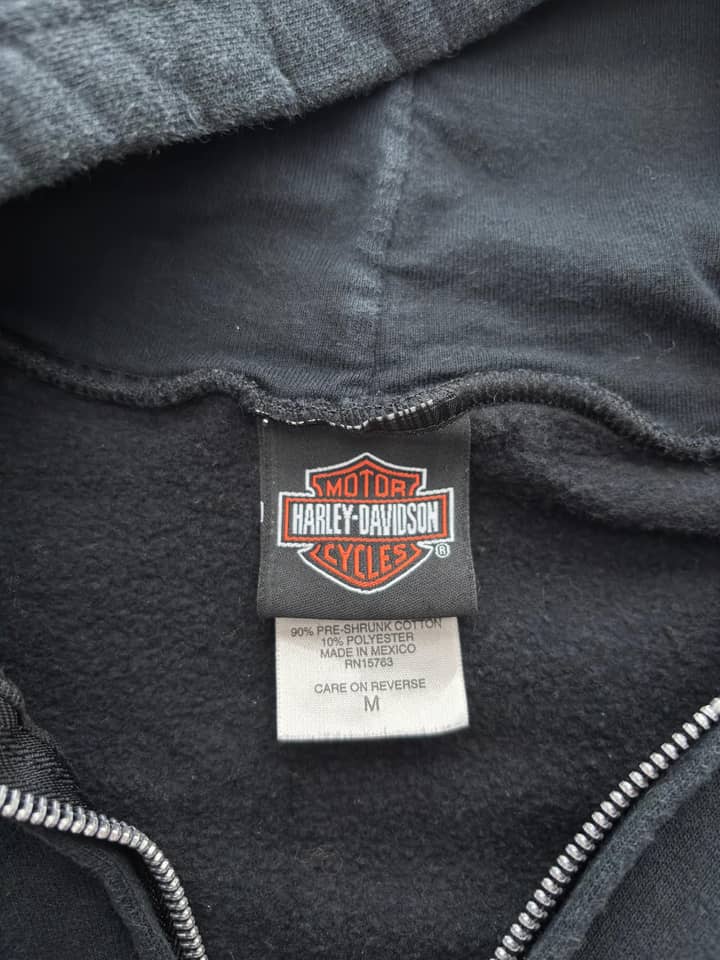 Harley Davidson Vintage Harley Davidson Zip Up Hoodie Flames Print - view 6 - Fabricsonder