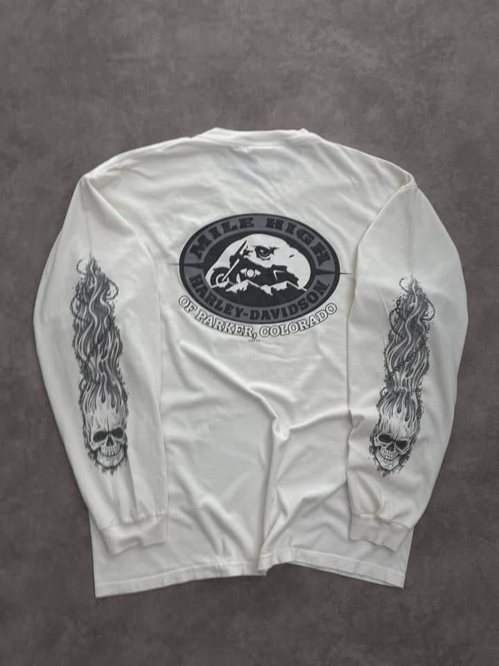 Harley Davidson Vintage Harley Davidson Longsleeve T-Shirt Made In USA - view 3 - Fabricsonder