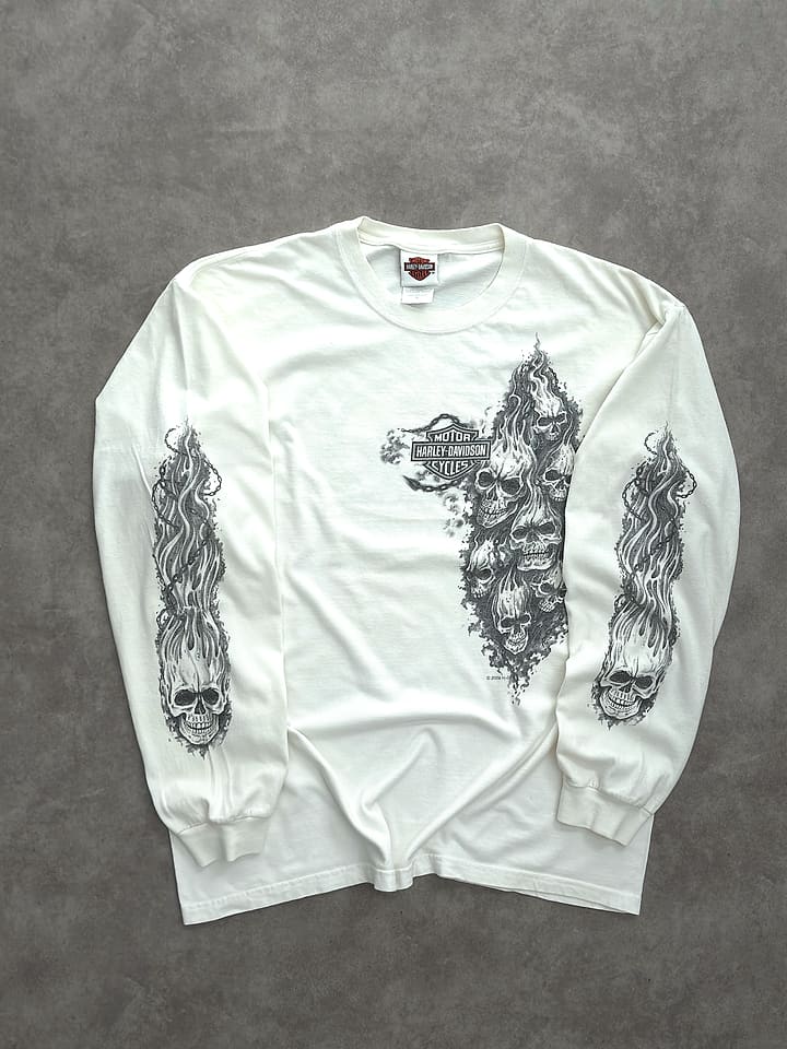 Harley Davidson Vintage Harley Davidson Longsleeve T-Shirt Made In USA - Fabricsonder