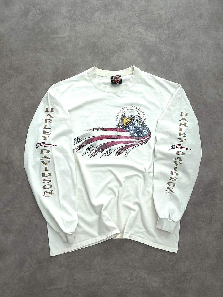 Harley Davidson Vintage Harley Davidson Longsleeve T-shirt - XL - Fabricsonder