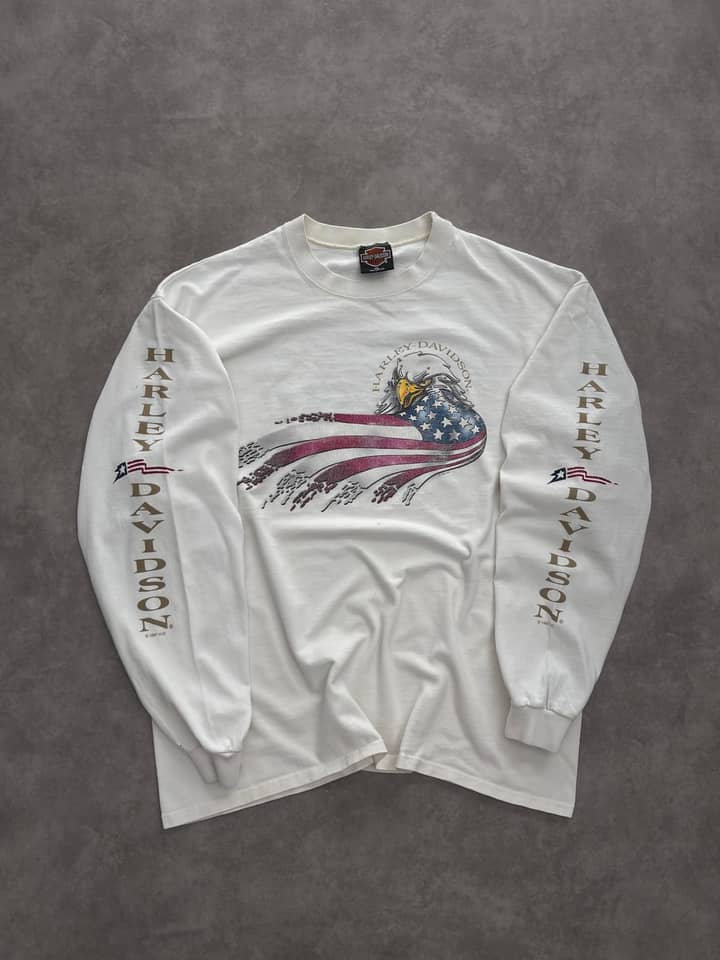 Harley Davidson Vintage Harley Davidson Longsleeve T-shirt - Good - XL - Fabricsonder