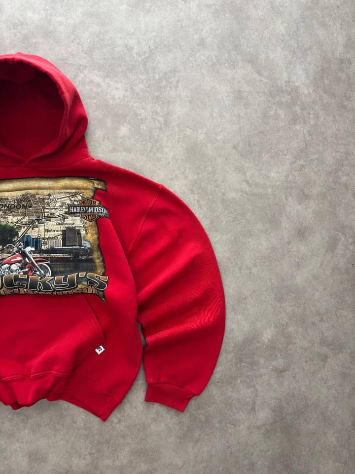 Russell Athletic Vintage Russell Athletic Hoodie Harley Davidson Print - view 2 - Fabricsonder