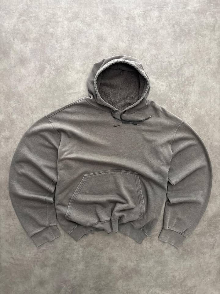 Nike Vintage Nike Hoodie Centre Swoosh Sunfaded - Good - L - Fabricsonder