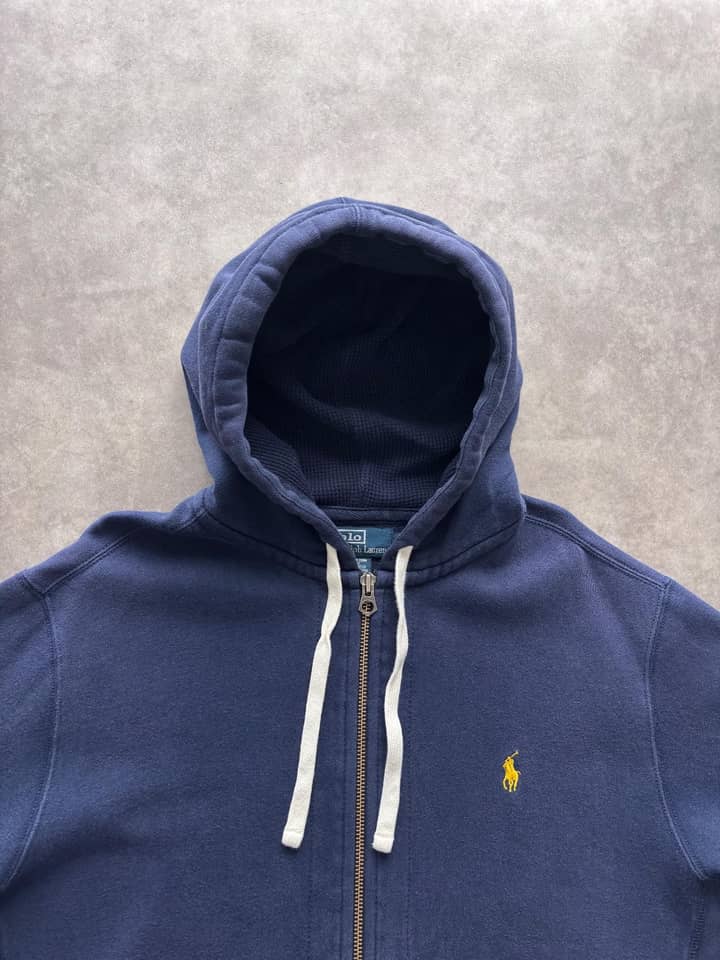 Ralph Lauren Vintage Ralph Lauren Zip Up Hoodie Navy Blue - view 4 - Fabricsonder