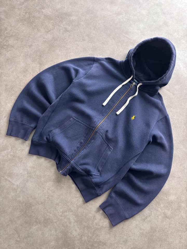 Ralph Lauren Vintage Ralph Lauren Zip Up Hoodie Navy Blue - view 3 - Fabricsonder