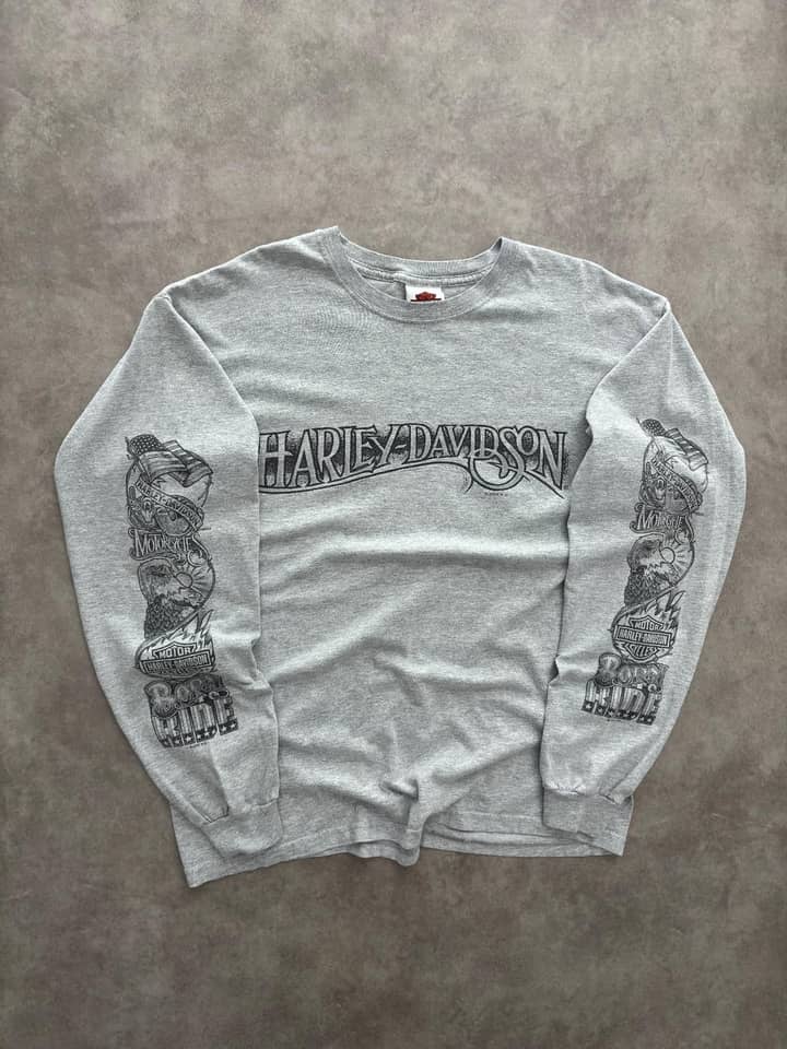 Harley Davidson Longsleeve Vintage Harley Davidson - Excellent - L - Fabricsonder