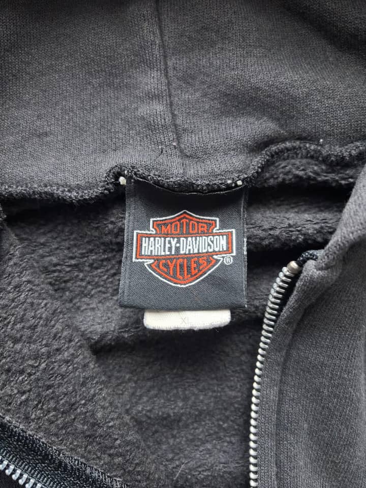 Harley Davidson Vintage Grail Harley Davidson Flames Zip Up Hoodie Made In Mexico - view 4 - Fabricsonder