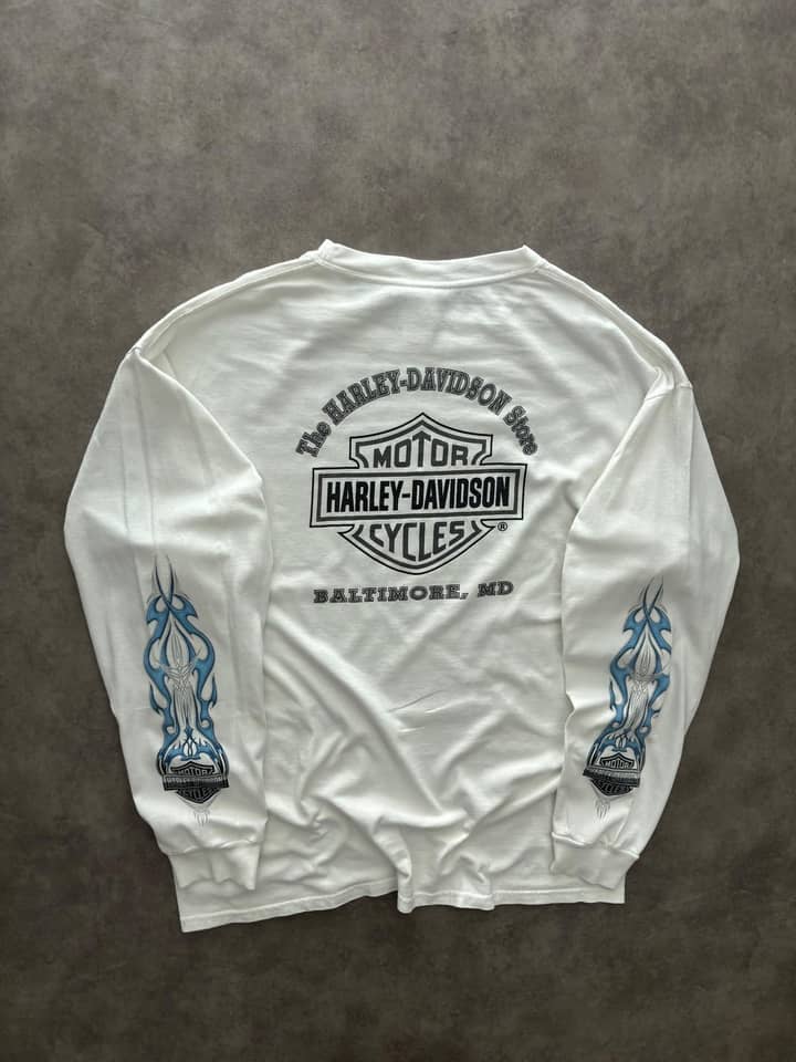 Harley Davidson Vintage Harley Davidson Longsleeve Flames - view 4 - Fabricsonder