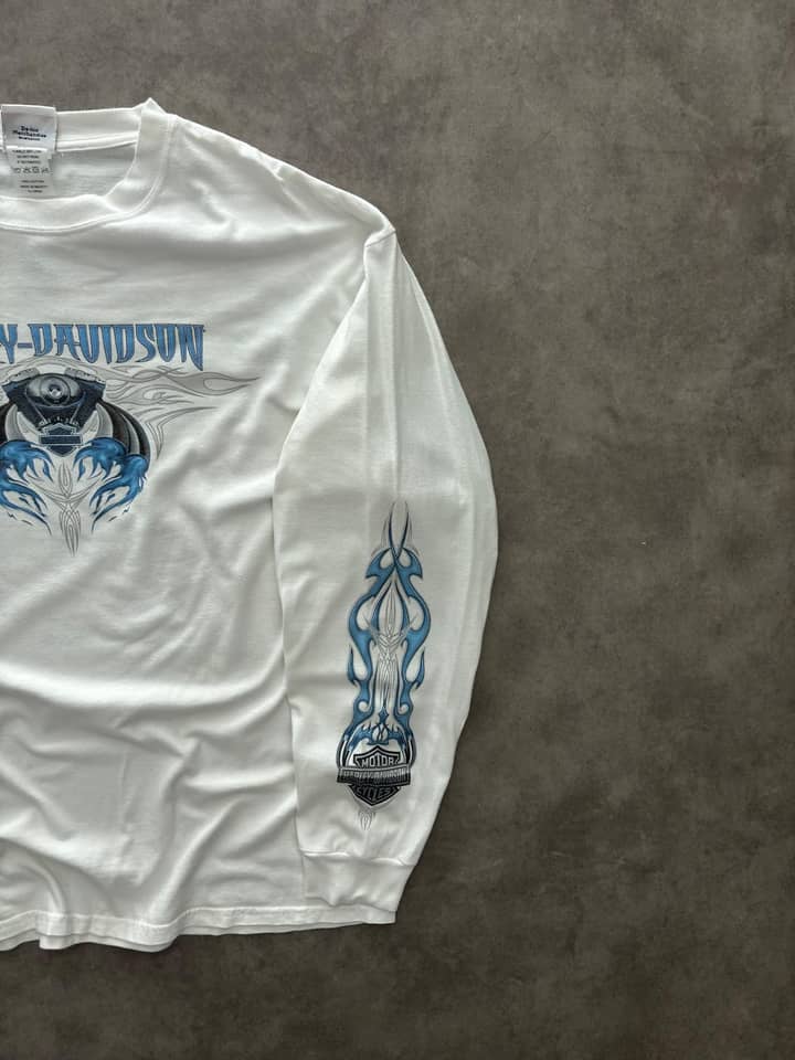 Harley Davidson Vintage Harley Davidson Longsleeve Flames - view 2 - Fabricsonder