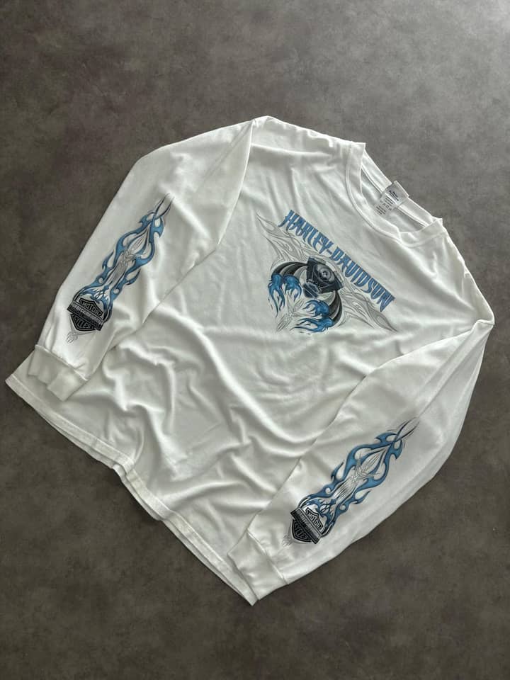 Harley Davidson Vintage Harley Davidson Longsleeve Flames - view 3 - Fabricsonder