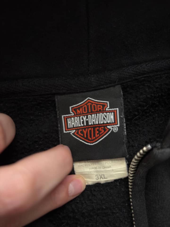 Harley Davidson Vintage Harley Davidson Zip Up Hoodie Flames - view 3 - Fabricsonder