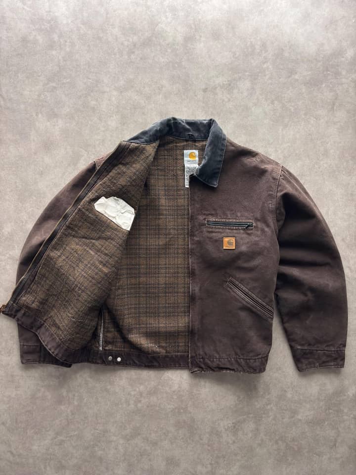 Carhartt Vintage Carhartt Detroit Jacket J97 Brown Sunfaded - Excellent - XL - Fabricsonder
