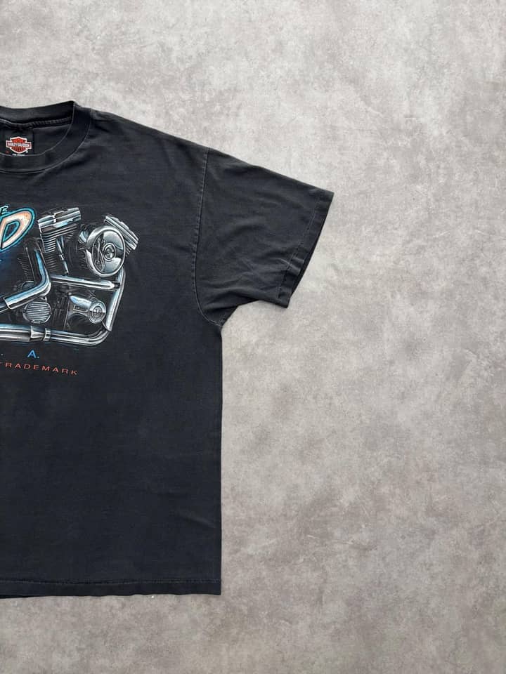 Harley Davidson Vintage Harley Davidson T Shirt Single Stitch 90s Made In Usa - view 3 - Fabricsonder