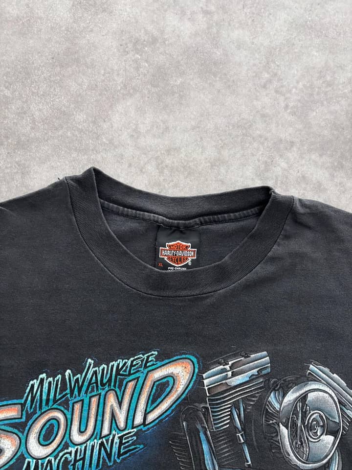 Harley Davidson Vintage Harley Davidson T Shirt Single Stitch 90s Made In Usa - view 4 - Fabricsonder