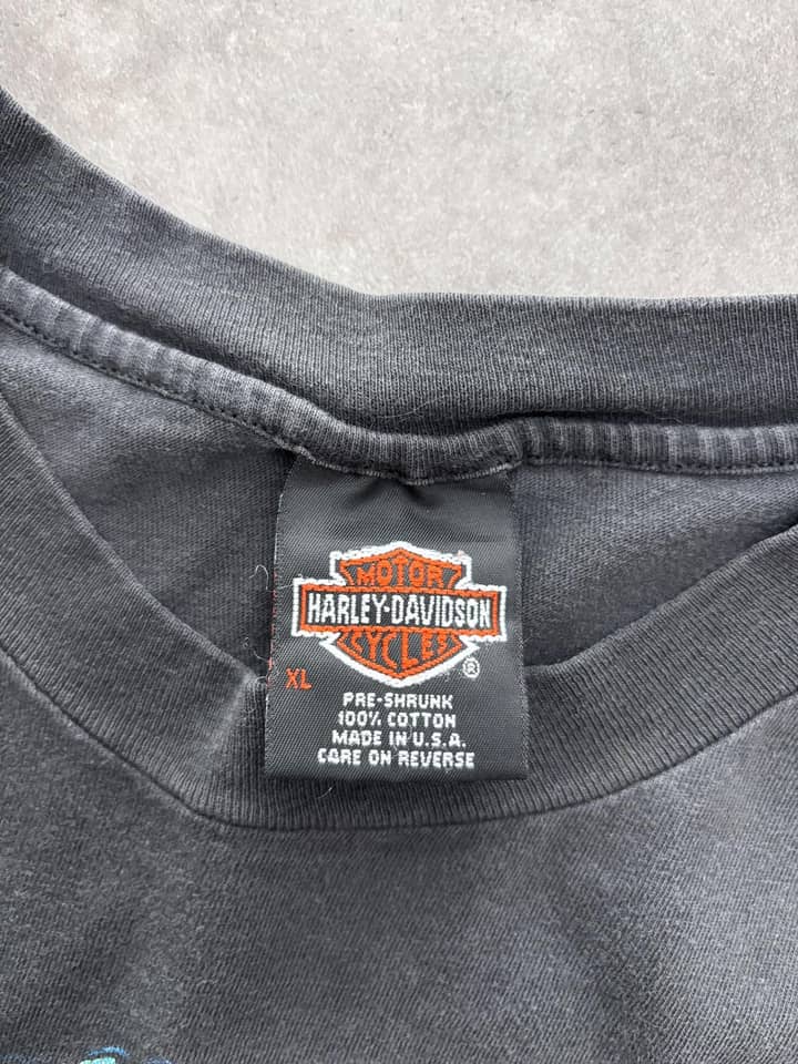 Harley Davidson Vintage Harley Davidson T Shirt Single Stitch 90s Made In Usa - view 5 - Fabricsonder