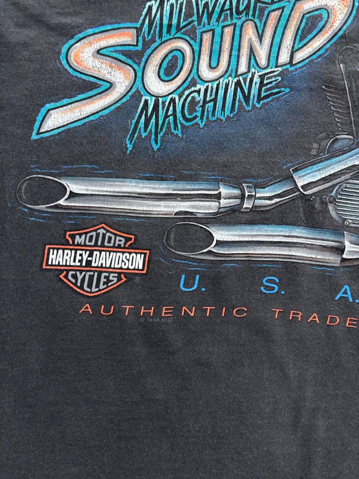 Harley Davidson Vintage Harley Davidson T Shirt Single Stitch 90s Made In Usa - view 8 - Fabricsonder