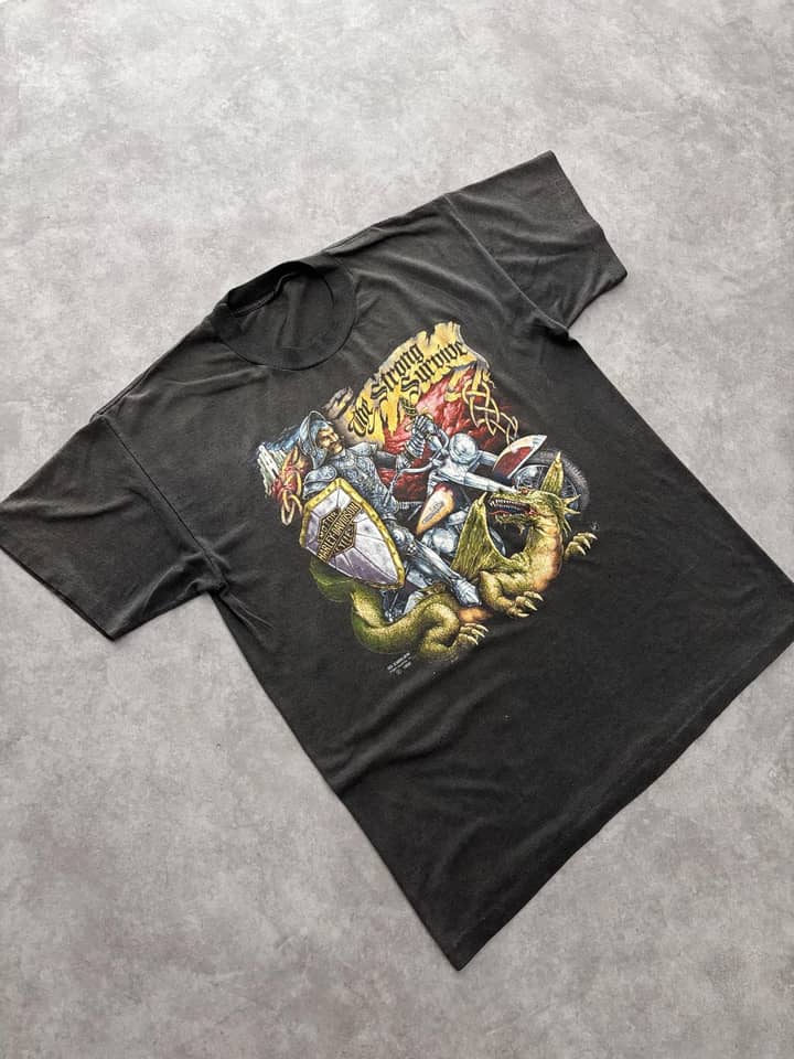 Harley Davidson Vintage Harley Davidson 3D Emblem T Shirt Single Stitch Sunfaded - view 2 - Fabricsonder
