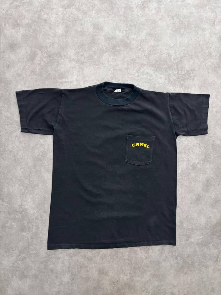 Camel Vintage Camel T Shirt Single Pocket 90s Made In USA - Good - S (fits smaller than tag) - Fabricsonder